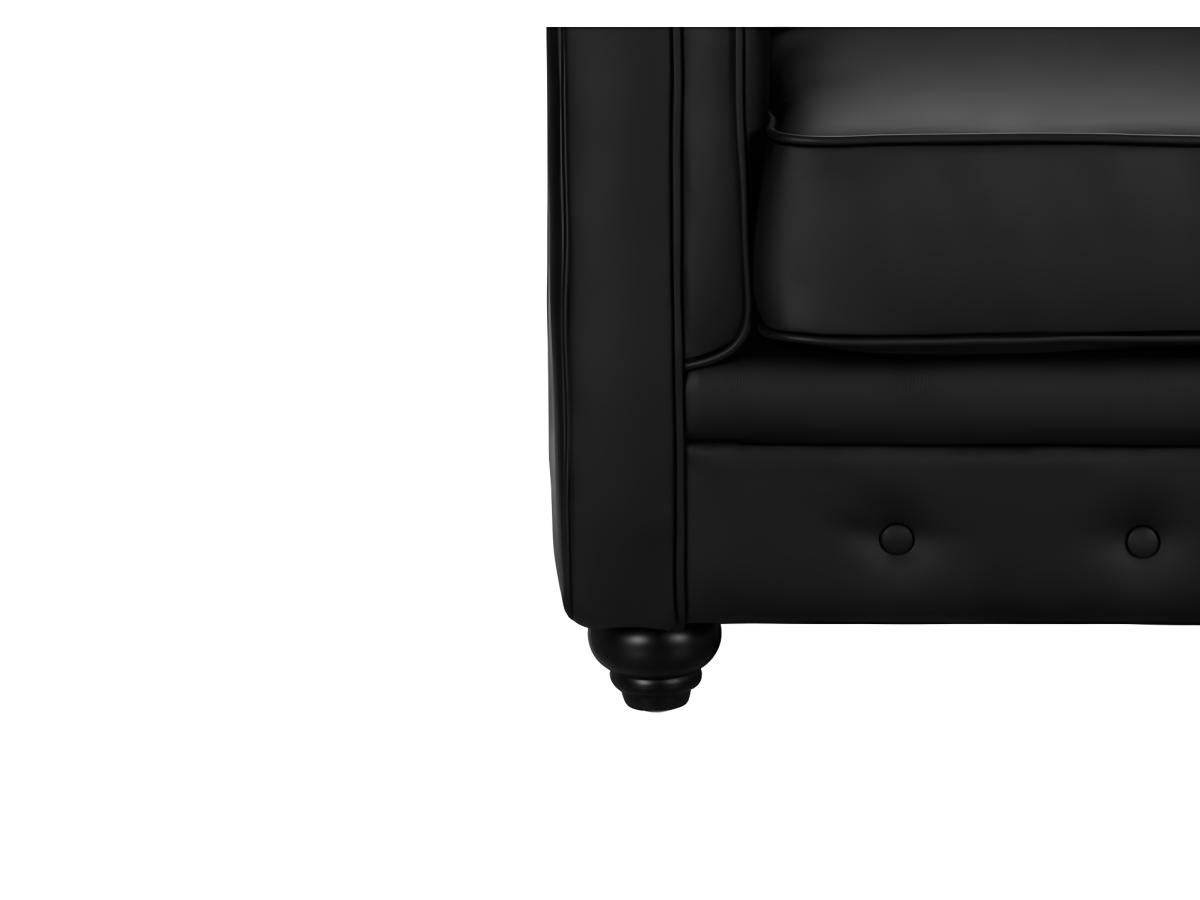 Lot de 2 Fauteuils CHESTERFIELD - Simili Noir - 7