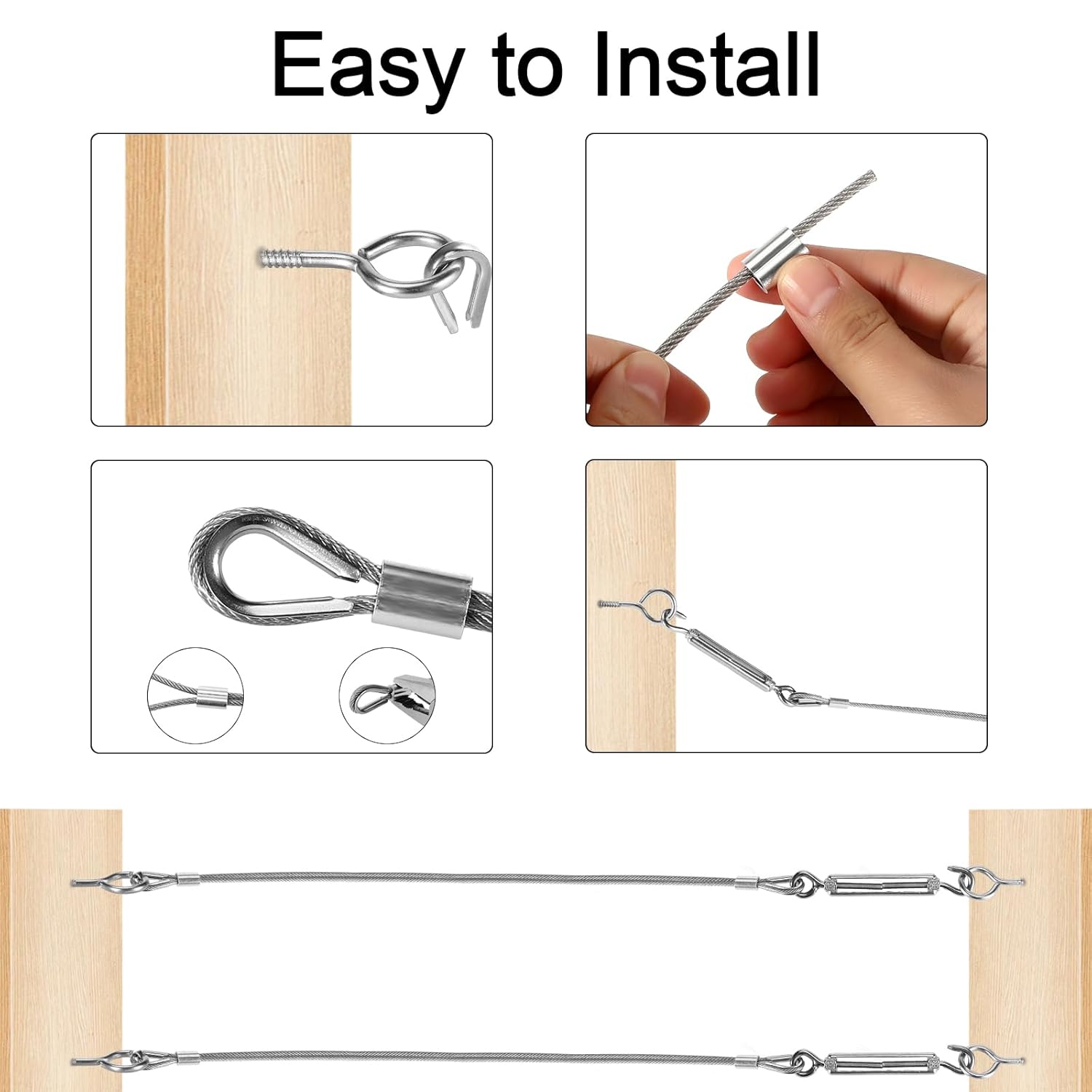 Kit installazione a sospensione per Pannello Led 4 Cavi in acciaio Altezza regolabile Aigostar