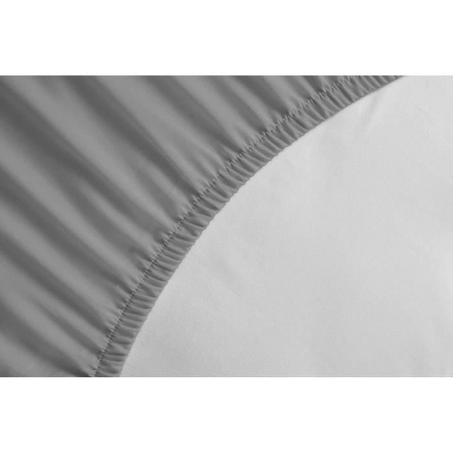 Drap Housse 100% Coton 180 x 200 cm - Bonnet 35 cm - Gris clair - LOVELY HOME - 3
