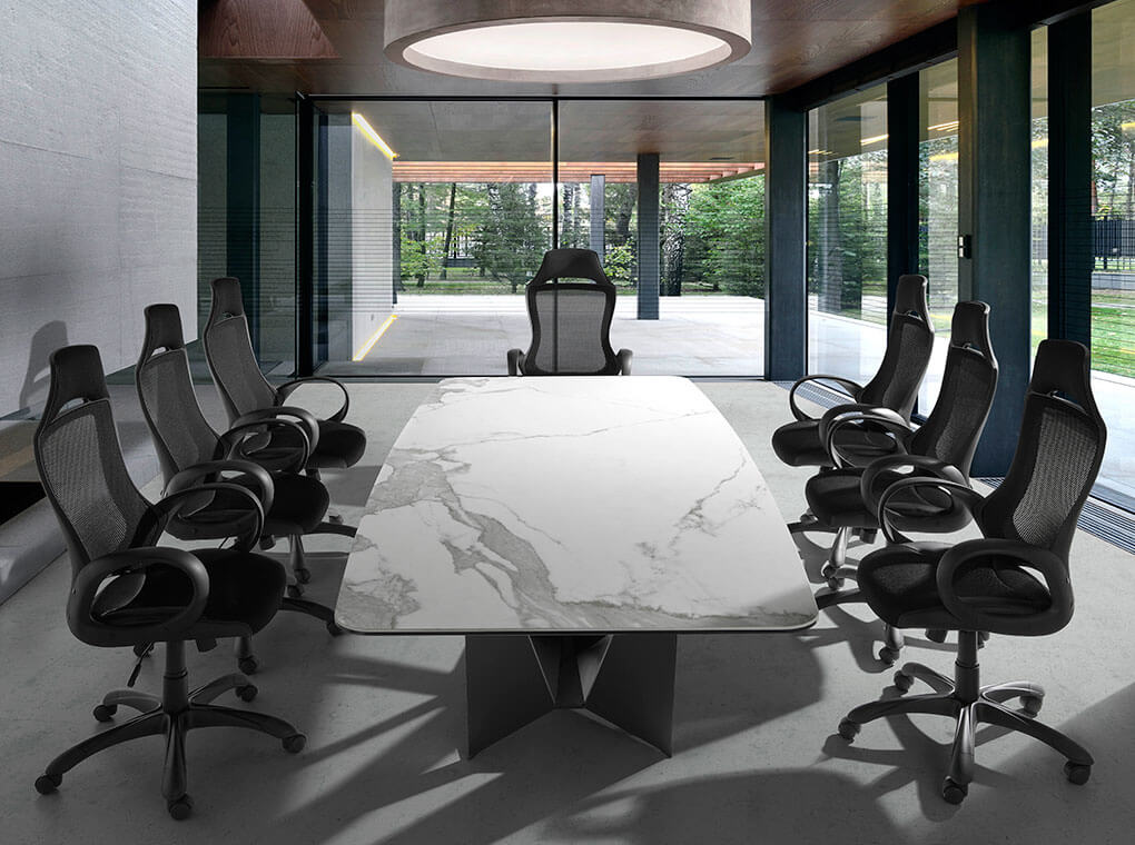 ANGEL CERDA Fauteuil de bureau pivotante en tissu noir - 4