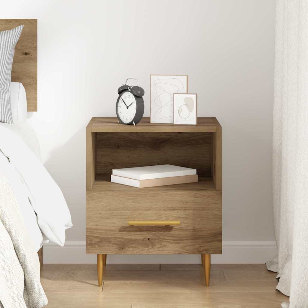 vidaXL Mesa de Noche Marrón 40 x 35 x 47.5 cm Madera contrachapada - 4