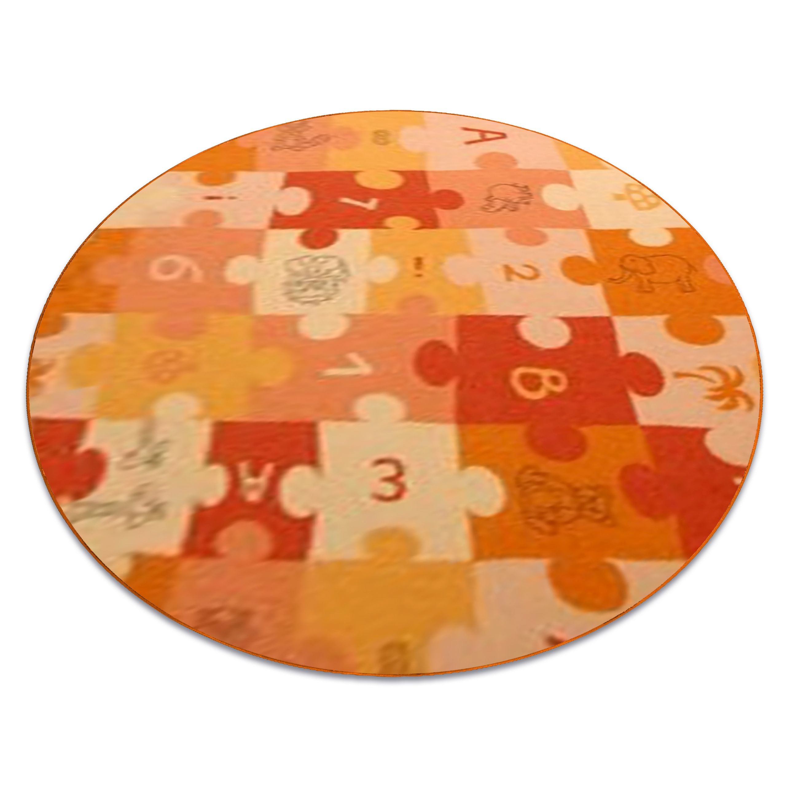 Dywan dziecięcy PUZZLE oranż koło koło 100 cm