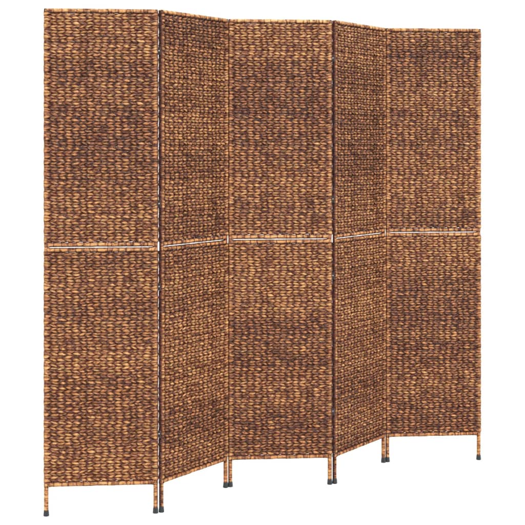 Biombo de 5 paneles jacinto de agua marrón 205x180 cm - comfortxl