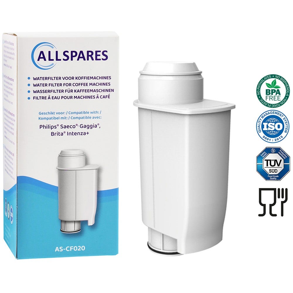 Filtro Acqua AllSpares (8x) Adatto Per Macchine Da Caff&egrave; Philips