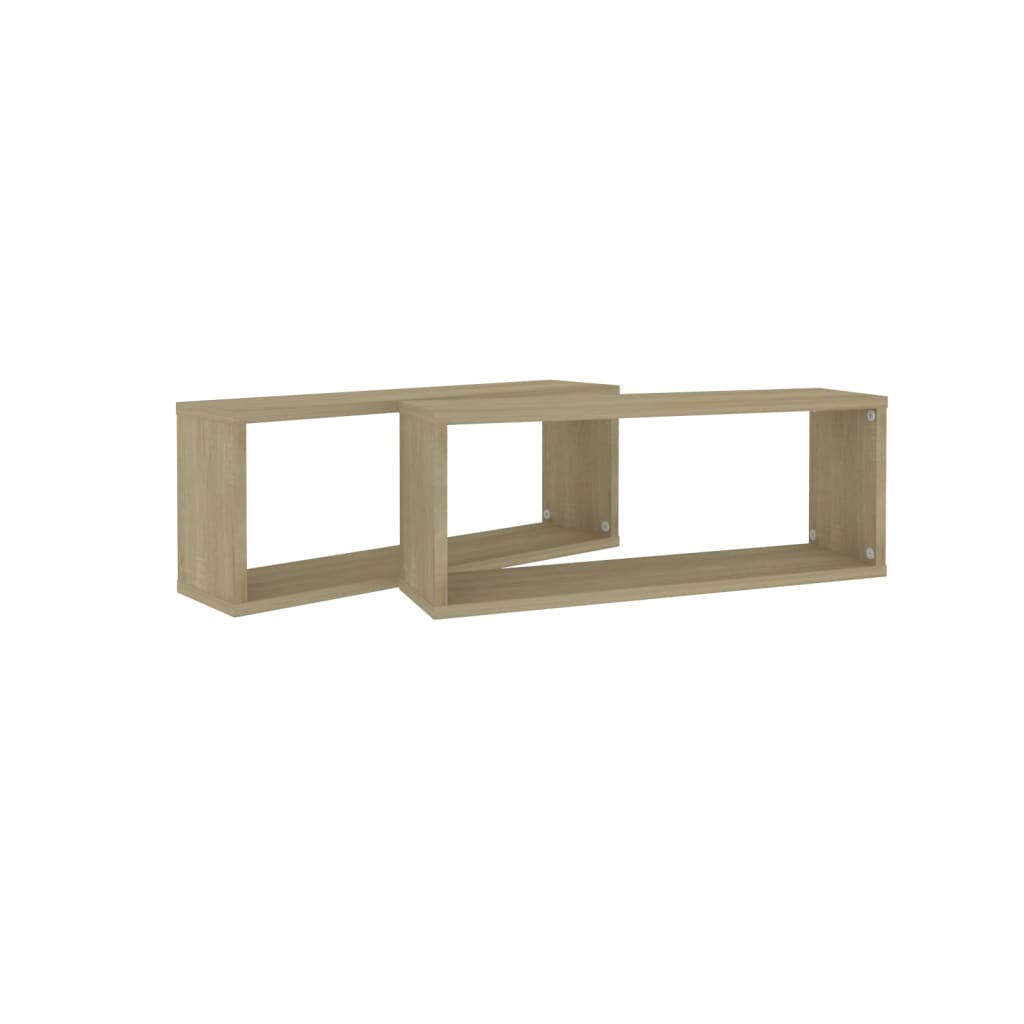vidaXL Mensole Parete a Cubo 2pz Rovere Sonoma 60x15x23 cm Multistrato - 7