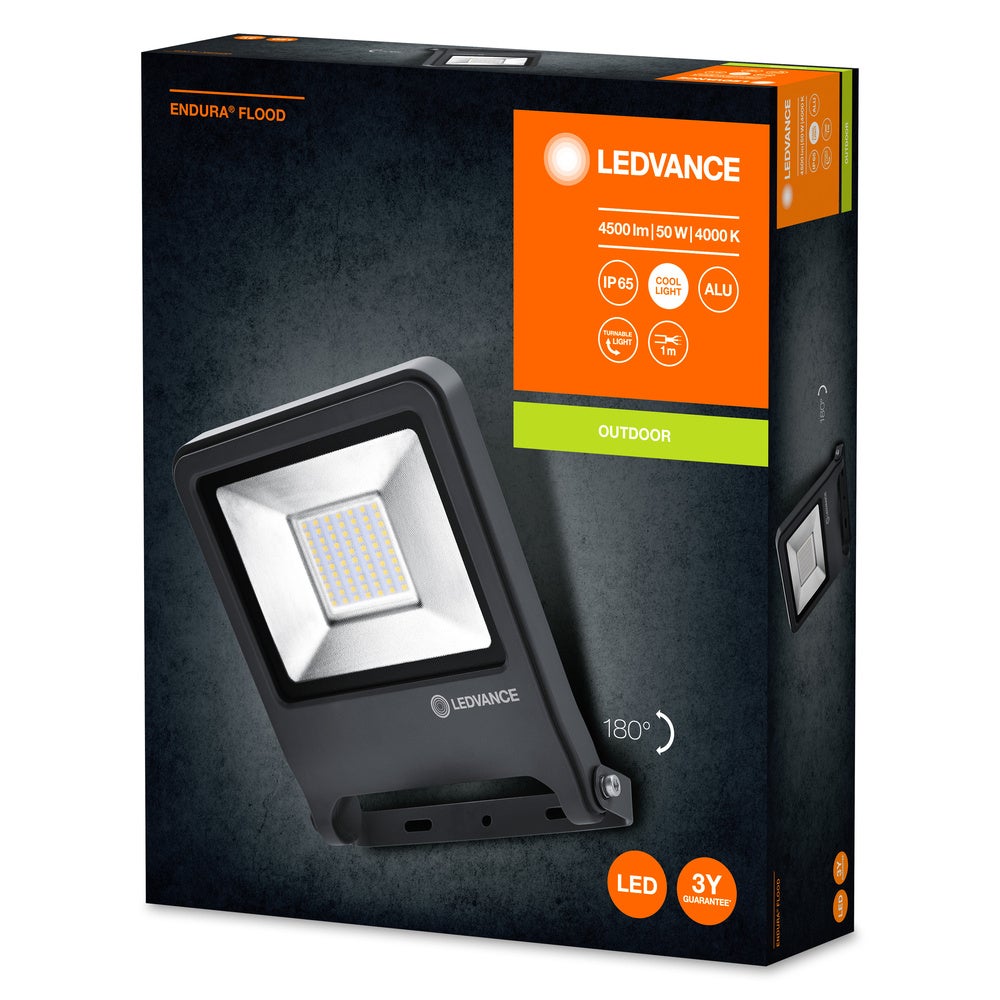 LEDVANCE Fluter LED pour mur, ENDURA FLOOD Cool White / 50 W, 220…240 V, Angle de rayonnement: 120°, Cool White, 4000 K, IP65 - 5