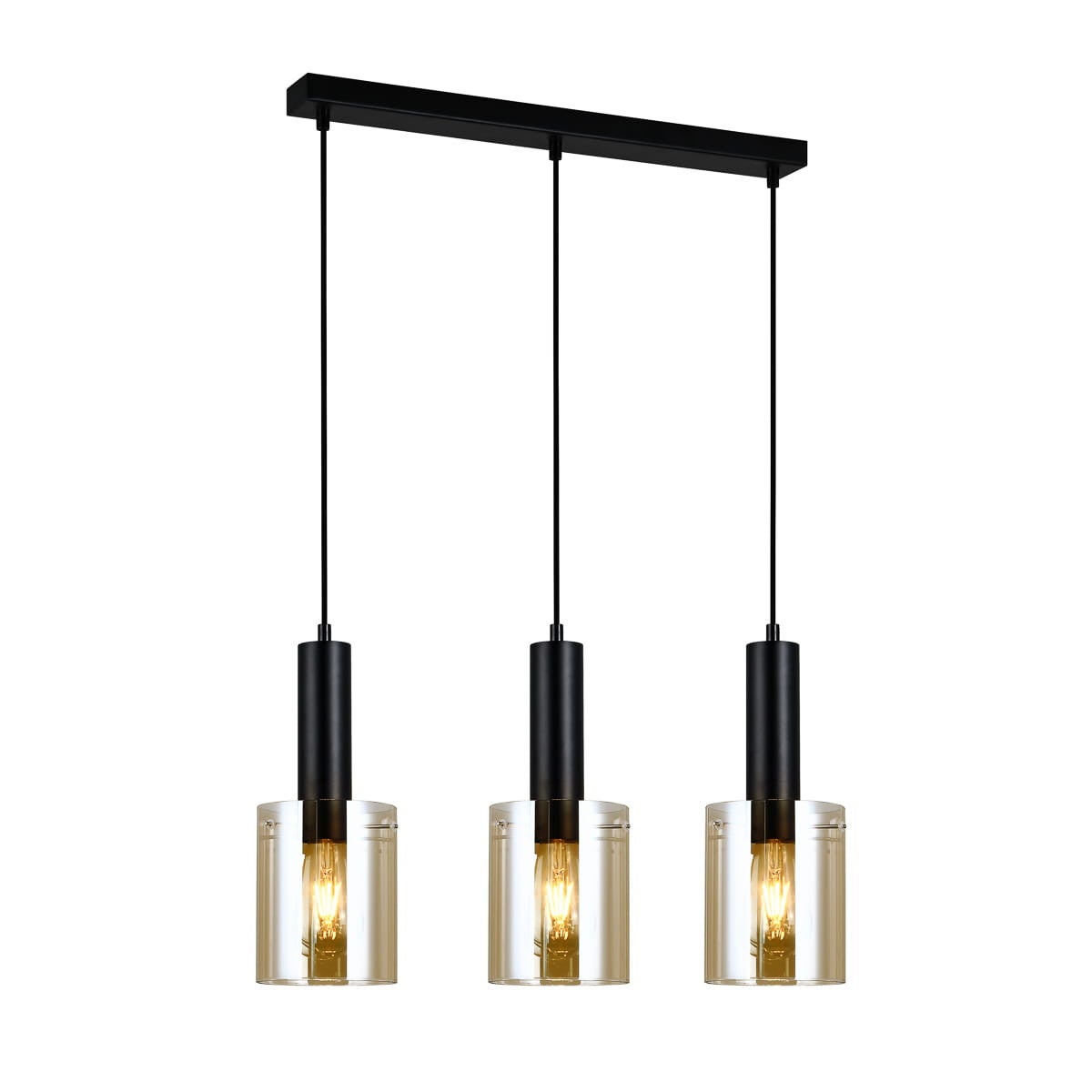 Lampa wisząca Sardo czarno-złota 3xE27x40W nowoczesna wym: 100 x 61 x 13 cm szkło Italux