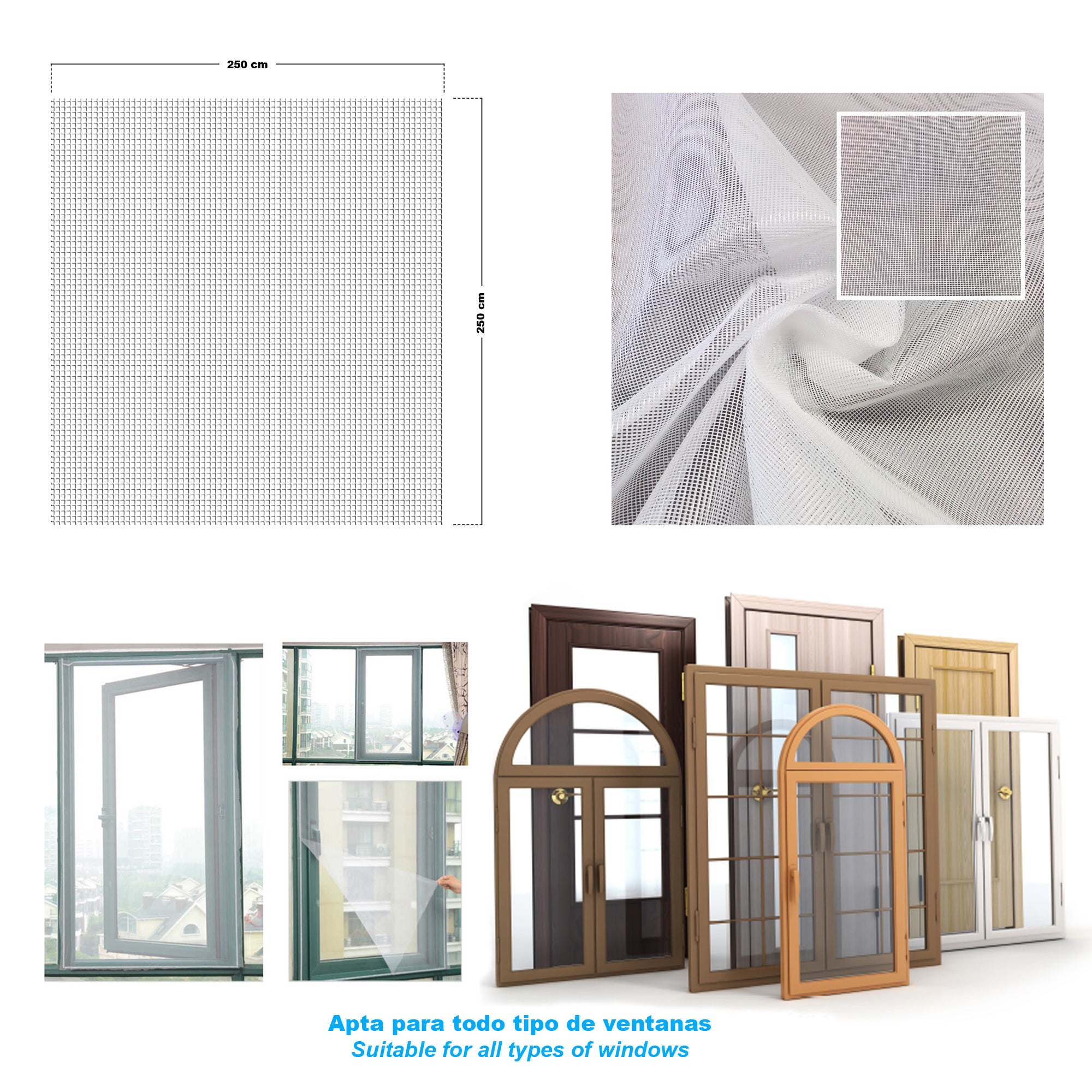 Moustiquaire 250X250Cm - Blanc - 2