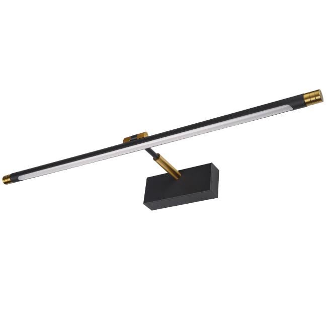 Lampa ścienna kinkiet LED Gemino 9W 46cm neutralna biel 4000K nad lustro obraz czarny złoty MasterLED