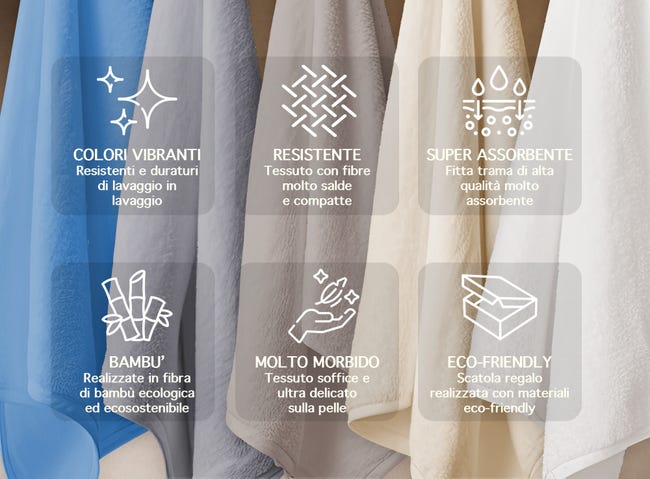 Olivia Rocco Set di asciugamani in bambù super morbidi e altamente assorbenti asciugamani da bagno ad asciugatura rapida asciugamani da bagno per bagno casa hotel, 2 asciugamani da bagno bianchi Olivia Rocco Set di asciugamani in bambù super morbidi e altamente assorbenti asciugamani da bagno ad asciugatura rapida asciugamani da bagno per bagno casa hotel, 2 asciugamani da bagno bianchi