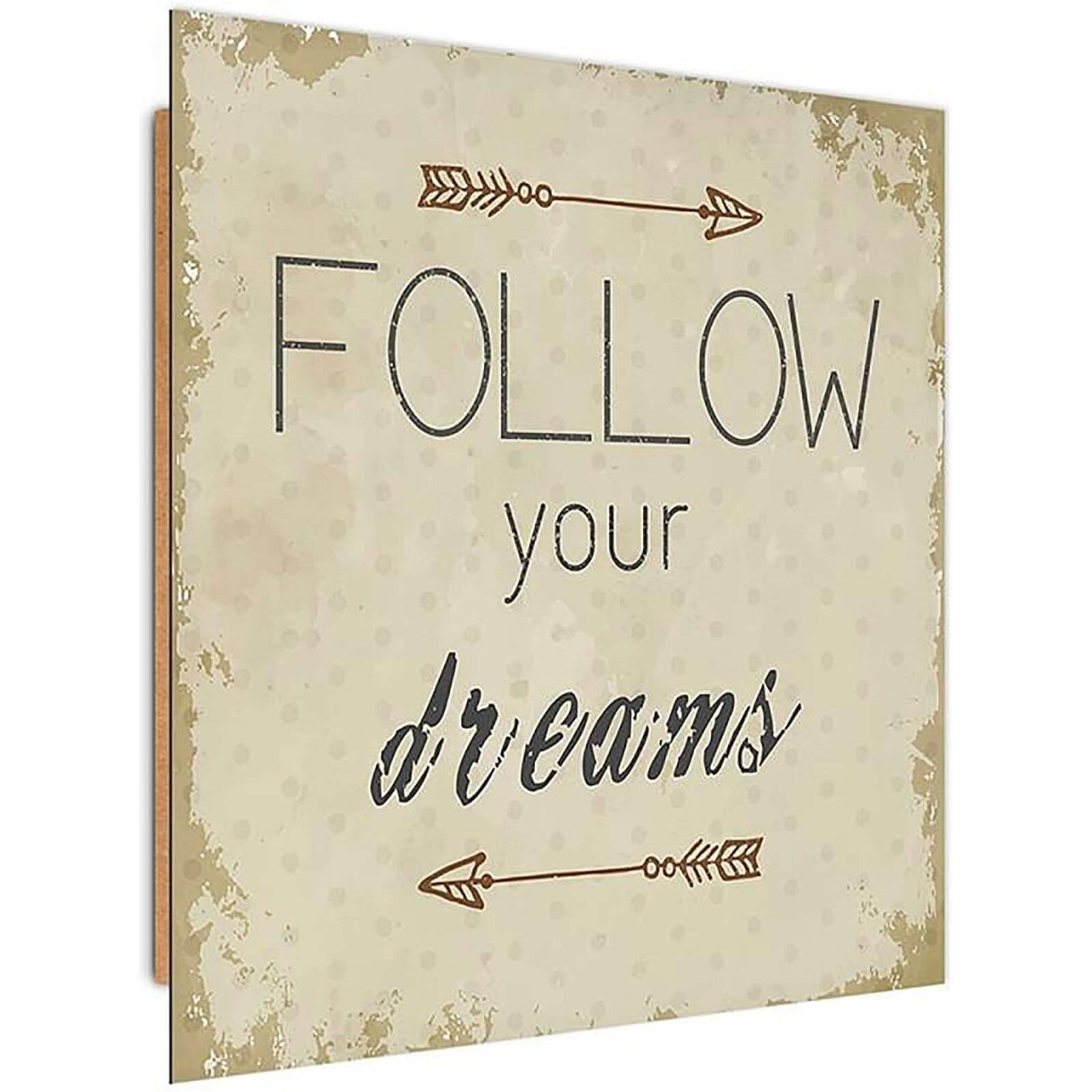 Tableau bois suis tes rêves - 50 x 50 cm - 2