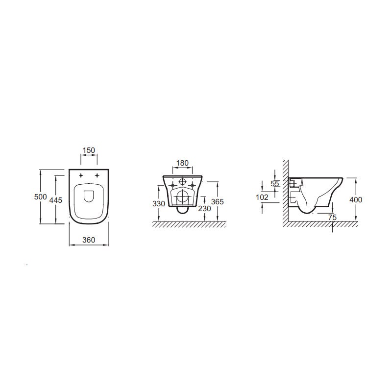 Pack WC Suspendu Jacob Delafon VOX - Sans Bride, Abattant Frein Chute, Blanc - Ensemble Complet