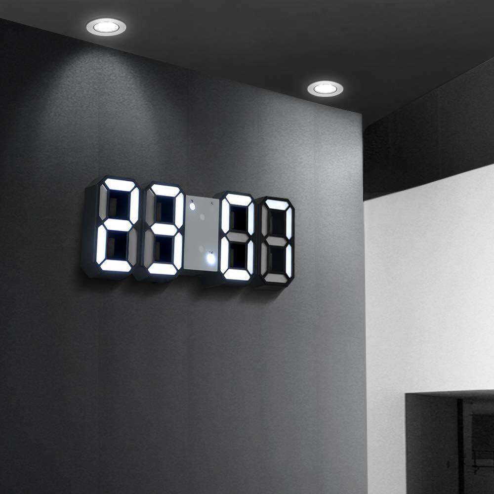 Reloj despertador digital LED 3D reloj despertador digital reloj de pared moderno para escritorio de mesa Leroy Merlin