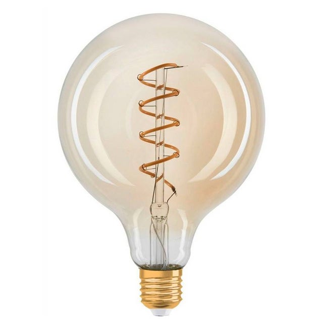 Ampoule Retro Vintage globe spirale filament E27 G125 4W - Blanc Froid