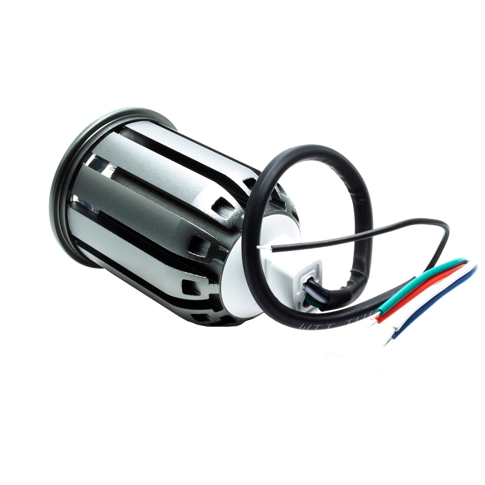 Faretto LED SPOT 12W RGB RGBW DMX512 lampada spot sincronizzabile 24V cromoterapia luce colorata 50mm 5 fili RGB+3000K - 3