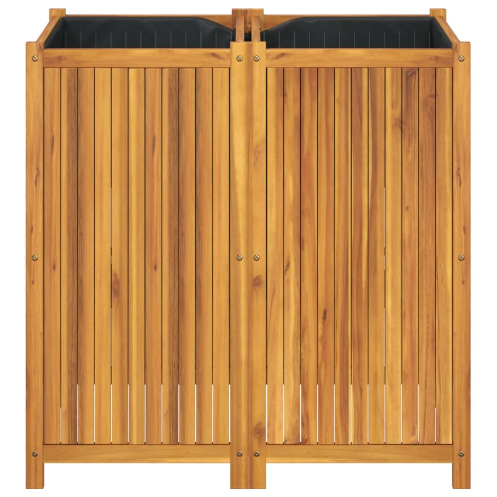 vidaXL Jardinière avec doublure 100x50x100 cm bois massif d'acacia - 4