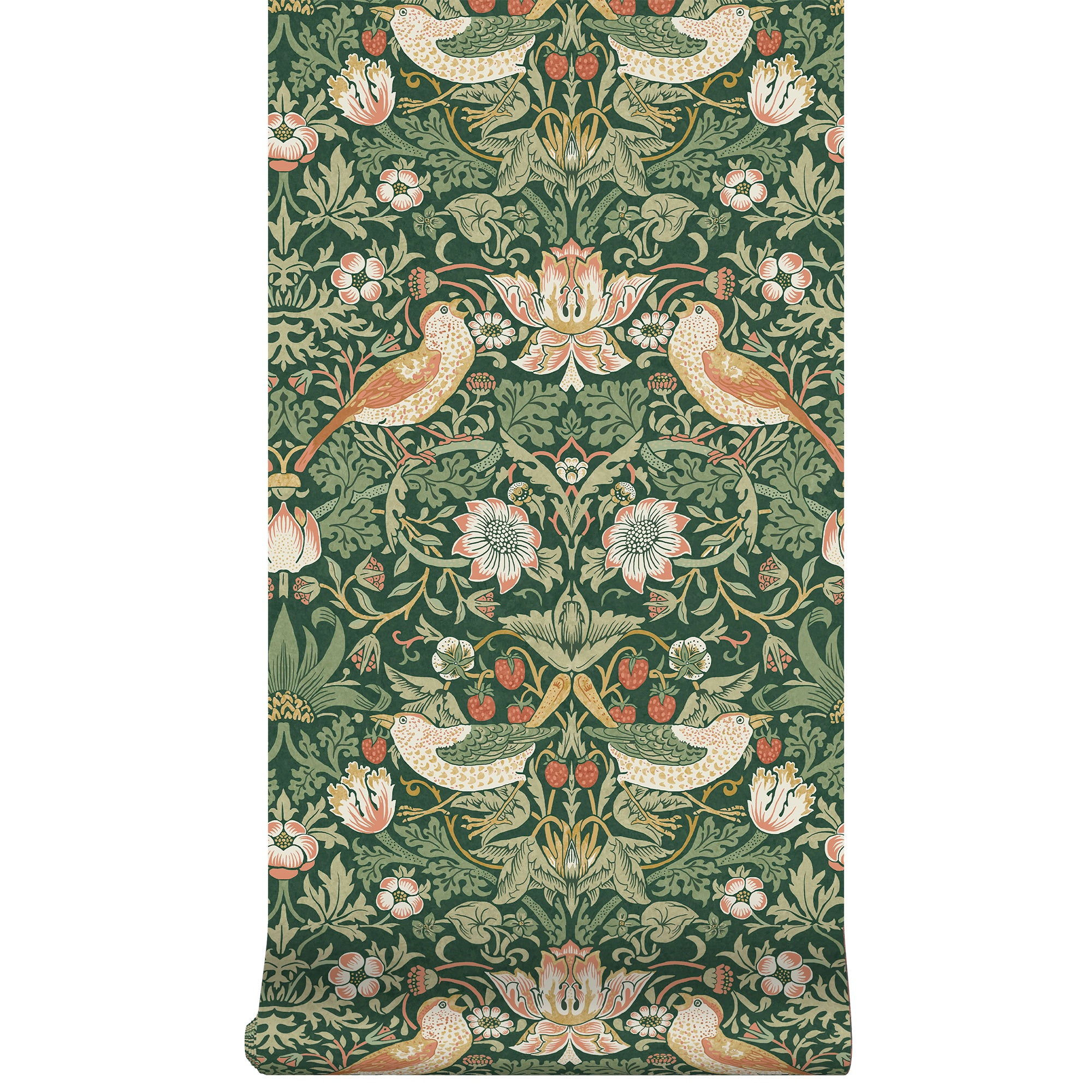William Morris at Home Tapeta flizelinowa Złodziej truskawek Bogata zieleń 10 m x 52 cm - 2