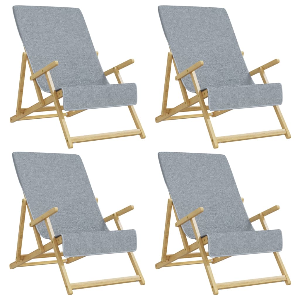 Serviettes de plage, 4 pièces, en tissu, grises, 400 g/m², 60 × 135 cm - 2