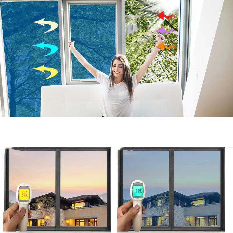 Película autoadesiva de privacidade para janela, película de isolamento transparente unidirecional, 40 CM * 2 M, prata dupla face - 4