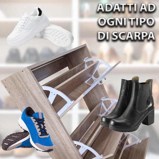 Scarpiera in Metallo Estensibile con 4 Ripiani Porta Scarpe Piedini Scarpiera in Metallo Estensibile con 4 Ripiani Porta Scarpe Piedini