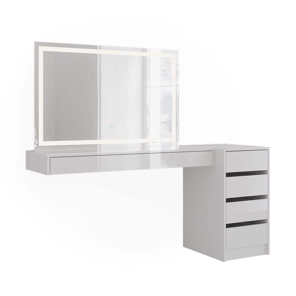 Vicco Stół toaletowy Sherry, Biały, 120 cm 3 części