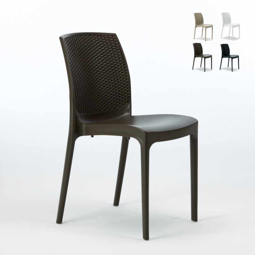 20 Sedie Plastica Poly Rattan Boheme Grand Soleil Bar Ristorante