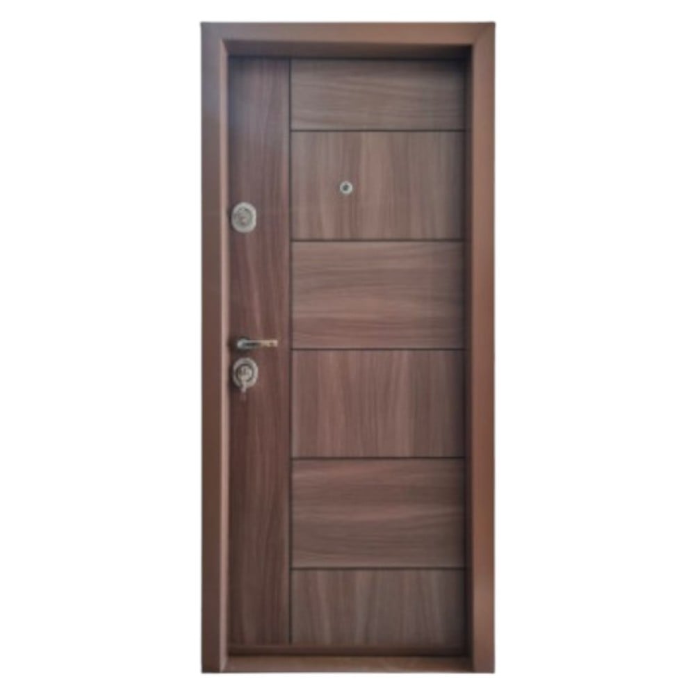 Usa metalica de apartament cu izolatie Novo Doors First Class NDFC04, 88x200 cm, deschidere dreapta, Tabla 1.2 mm, Tanganica