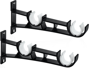 Supports De Tringle à Rideaux Réglables - Lot De 4 - Pour Tubes Jusqu'à 25 Mm - En Métal Blanc - Fixation Murale Ou Plafond