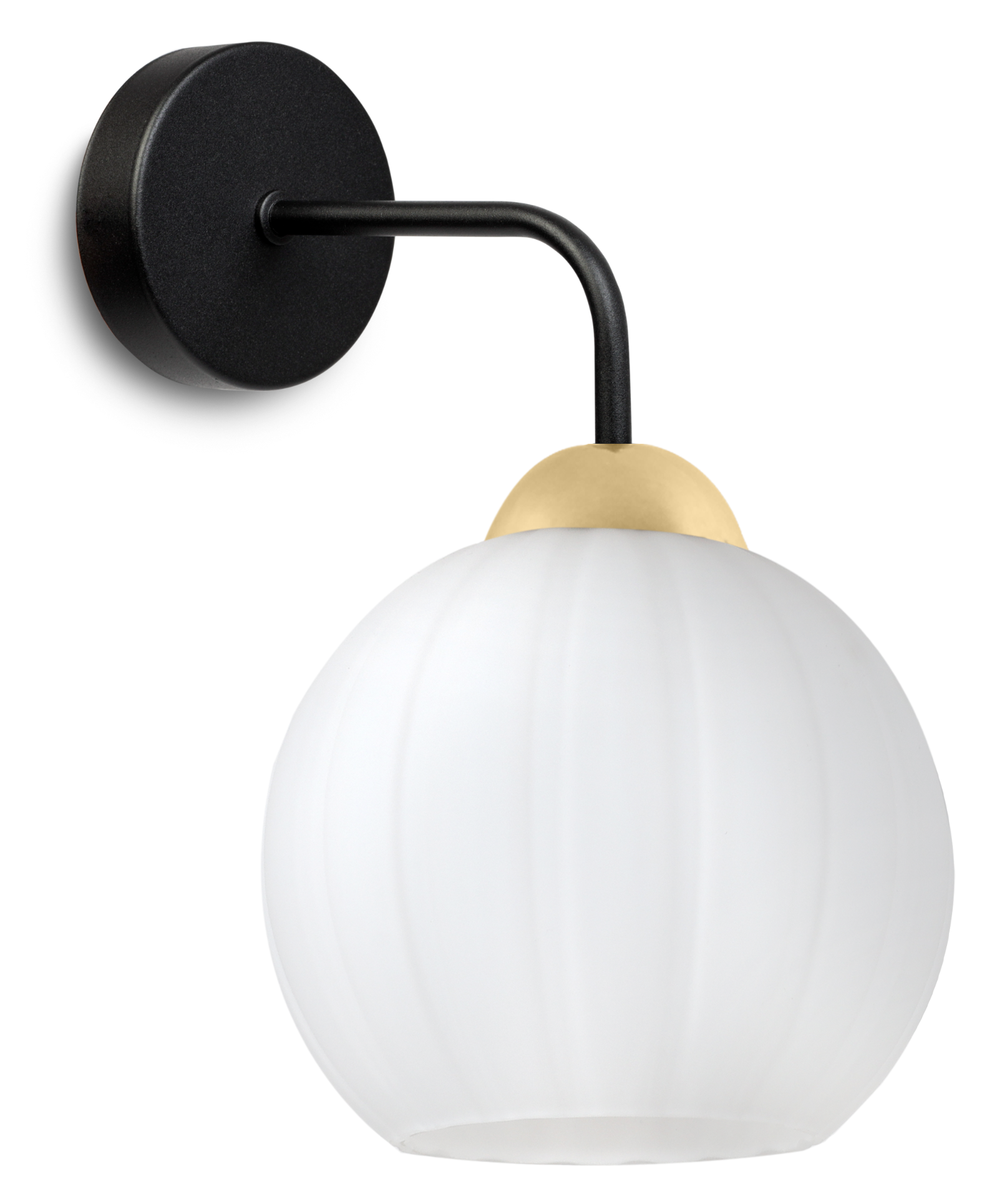 Lampa kinkiet ścienny Costa loft 1xE27 klosz szklany okrągły 15cm biały/złoty Light Home LH