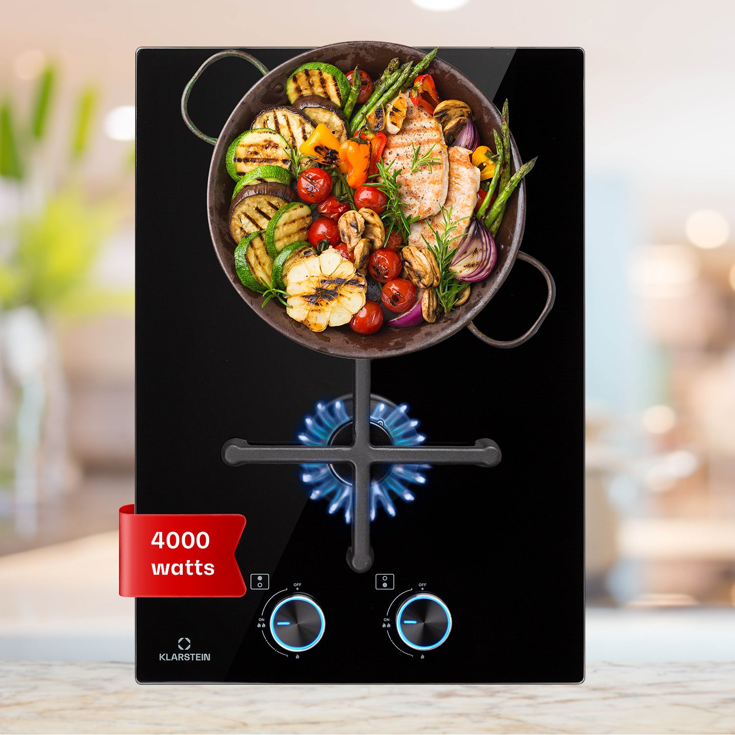Plaque de cuisson à gaz Klarstein Illuminosa Domino 2 feux brûleur — free download