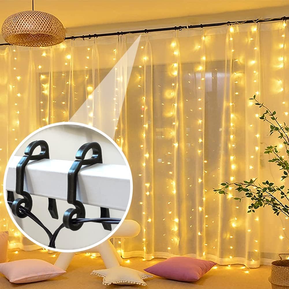 Lot de 120 mini crochets de suspension pour guirlandes lumineuses de Noël, résistants aux intempéries, pour décoration d' et de Noël noir - 2