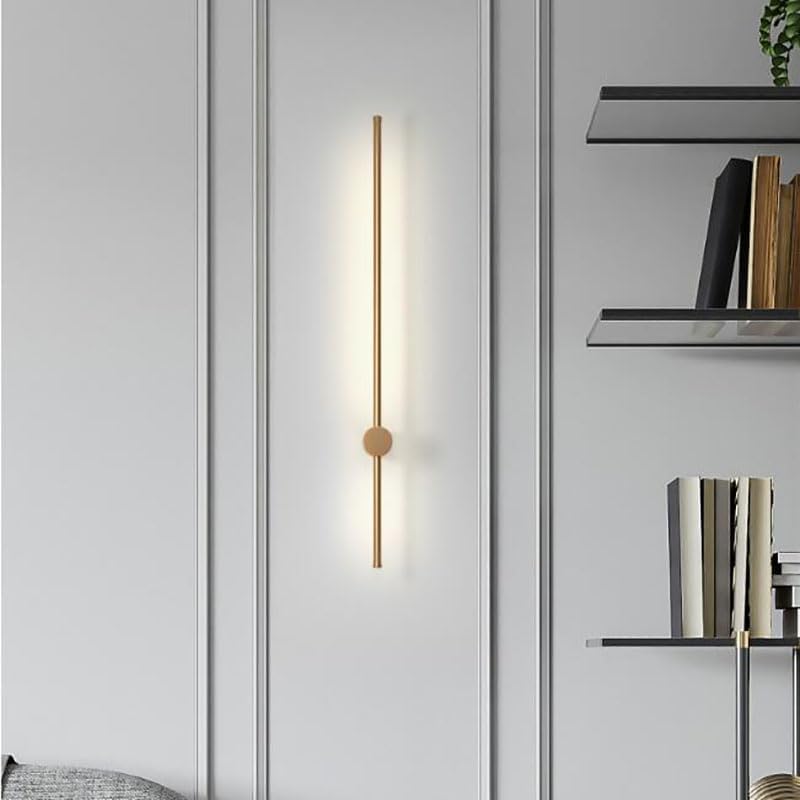 Złota obrotowa lampa nad toaletkę, kinkiet LED do łazienki, oświetlenie toaletki (3000 K, 60 cm)