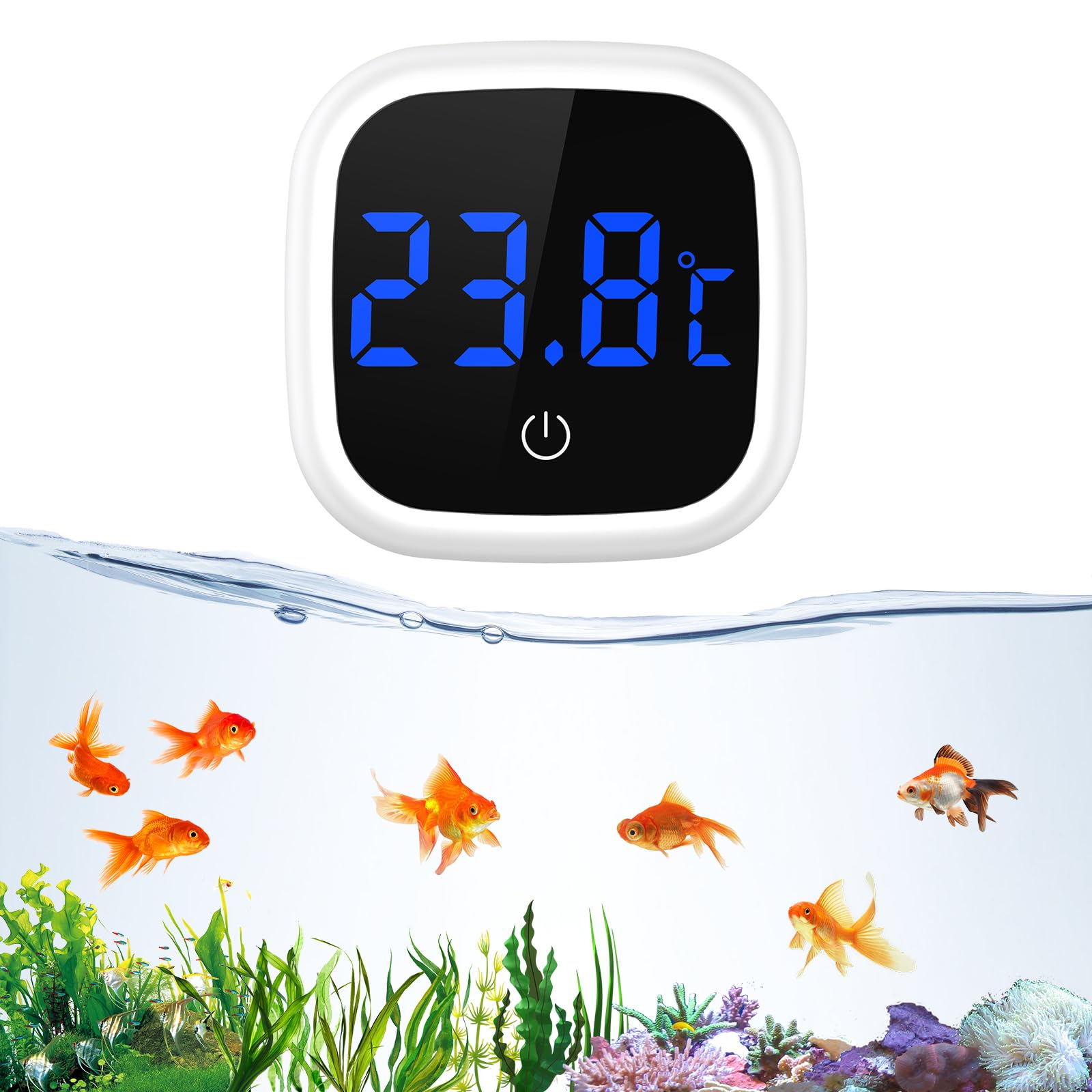 Termometr do akwarium LCD Cyfrowy Ekran Dotykowy LED Czujnik Temperatury Precyzyjny Mini Morski Słodkowodny