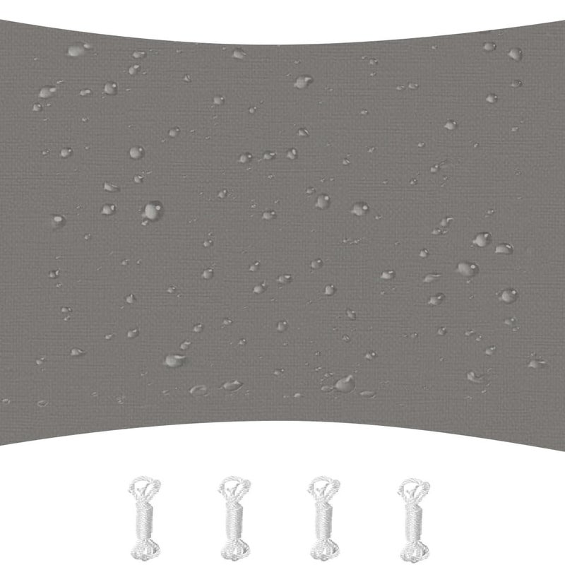 Prostokątny żagiel przeciwsłoneczny, wodoodporny, wiatroodporny i anty-UV na patio, do ogrodu, na taras 2x3m szary