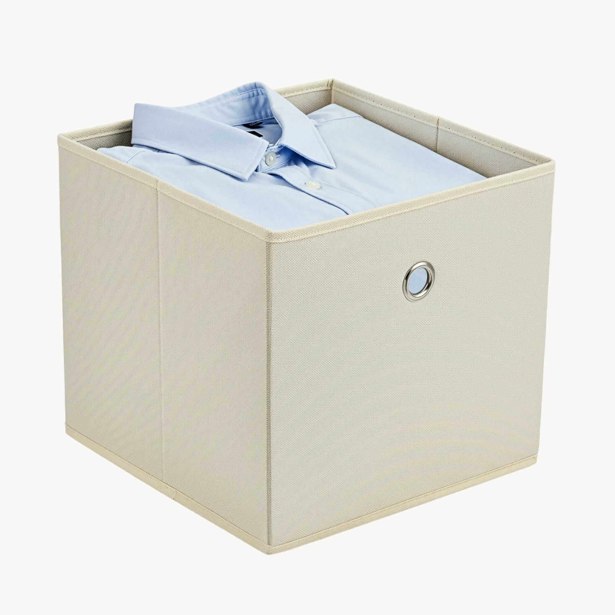 Set de 10 Boîtes de Rangement Textile Non Tissé 28 x 30 x 30 cm Beige [en.casa] - 2