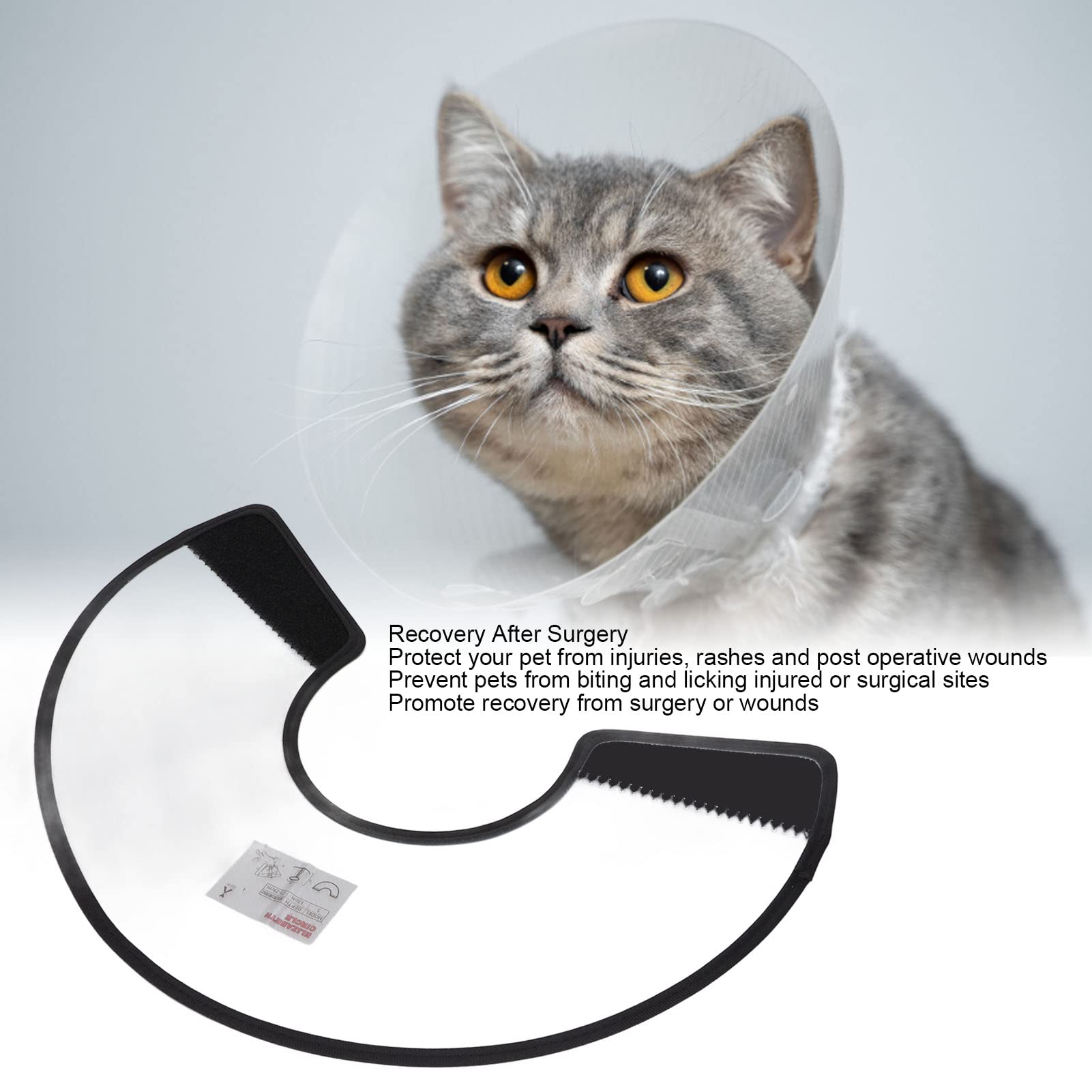 Coleira cônica ajustável para animais de estimação para prevenção de mordidas, proteção translúcida após cirurgia, coleira de recuperação para cães - 4