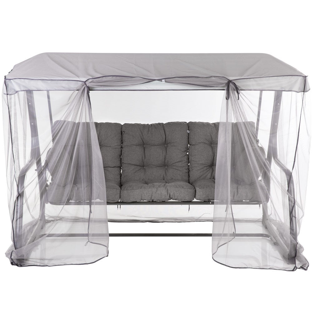 Huśtawka ogrodowa z moskitierą Celebes Plus szary PATIO