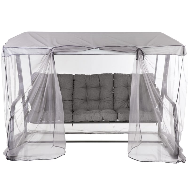 Huśtawka ogrodowa z moskitierą Celebes Plus szary PATIO