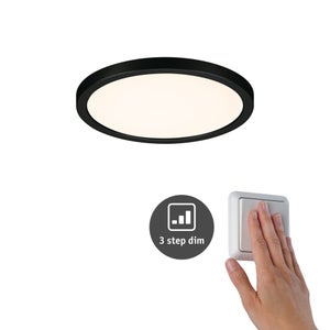 Paulmann 92388 Panneau LED Spots Encastrés Veluna VariFit IP44 Blanc Chaud 125 Mm Rond Incl. 1x8,5 Watts Plafonnier Satin éclairage De Plafond Plastique éclairage De Salon 3000 K