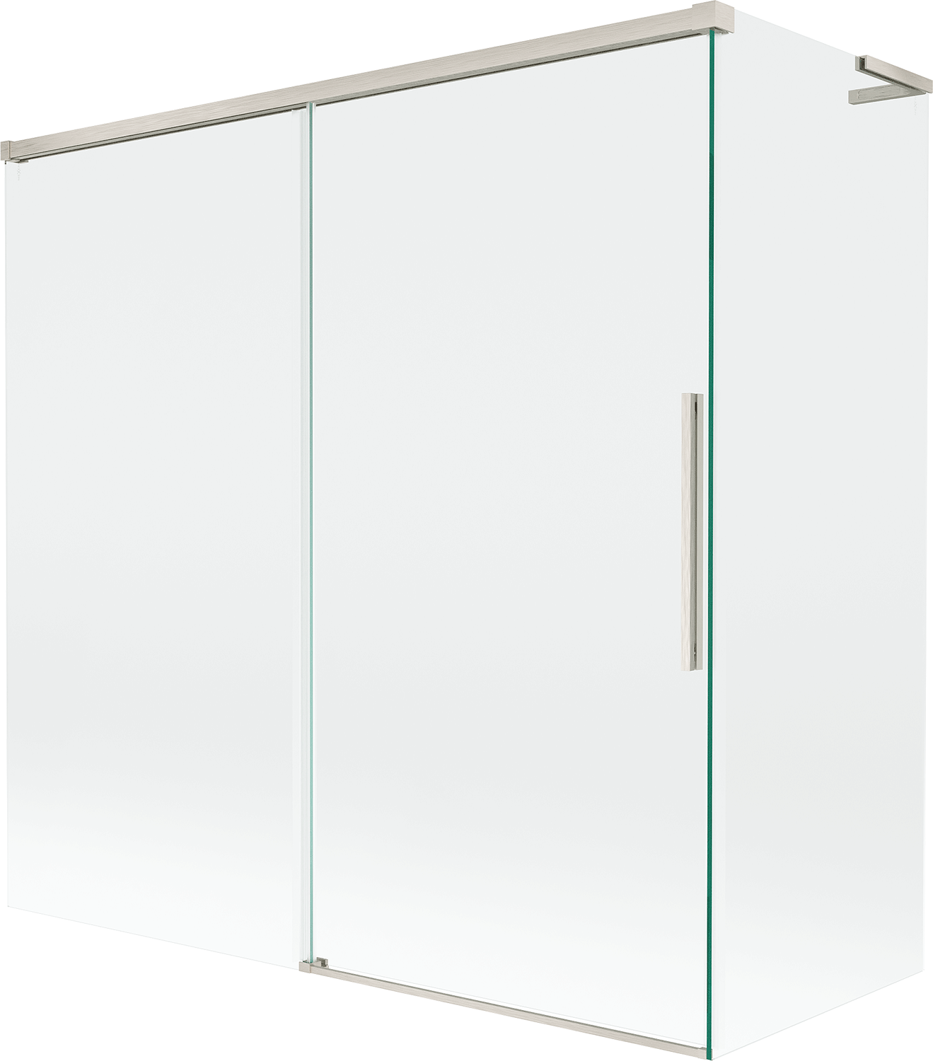 Mexen Rox L parawan nawannowy 2-skrzydłowy rozsuwany 160 + 80 x 150 cm, transparent, nikiel szczotkowany - 8C9L-160-080-97-00
