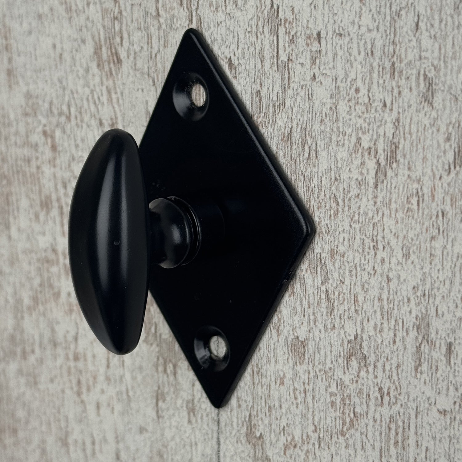 2 rosaces de poignée de porte losanges Ellix verrou condamnation, Fer noir - 6