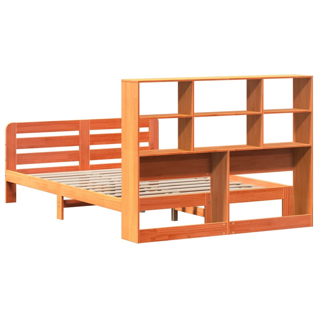 Cama casal | Cama de adulto | Cama sem colchão 120x200 cm madeira pinho maciça castanho-mel CFW390627 - 6