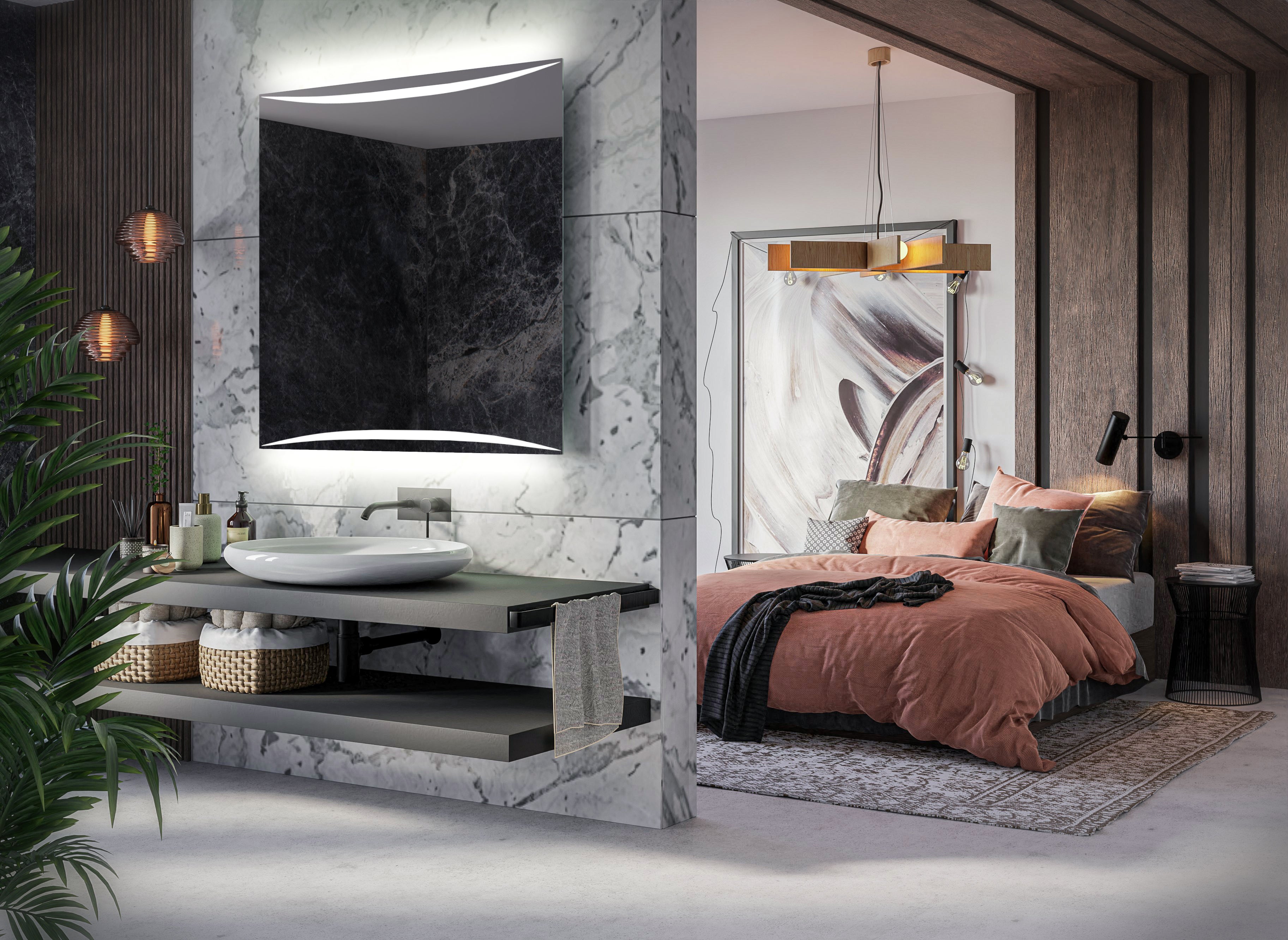 Miroir de salle de bain avec LED - Vilnius - 70 cm x 70 cm - 2