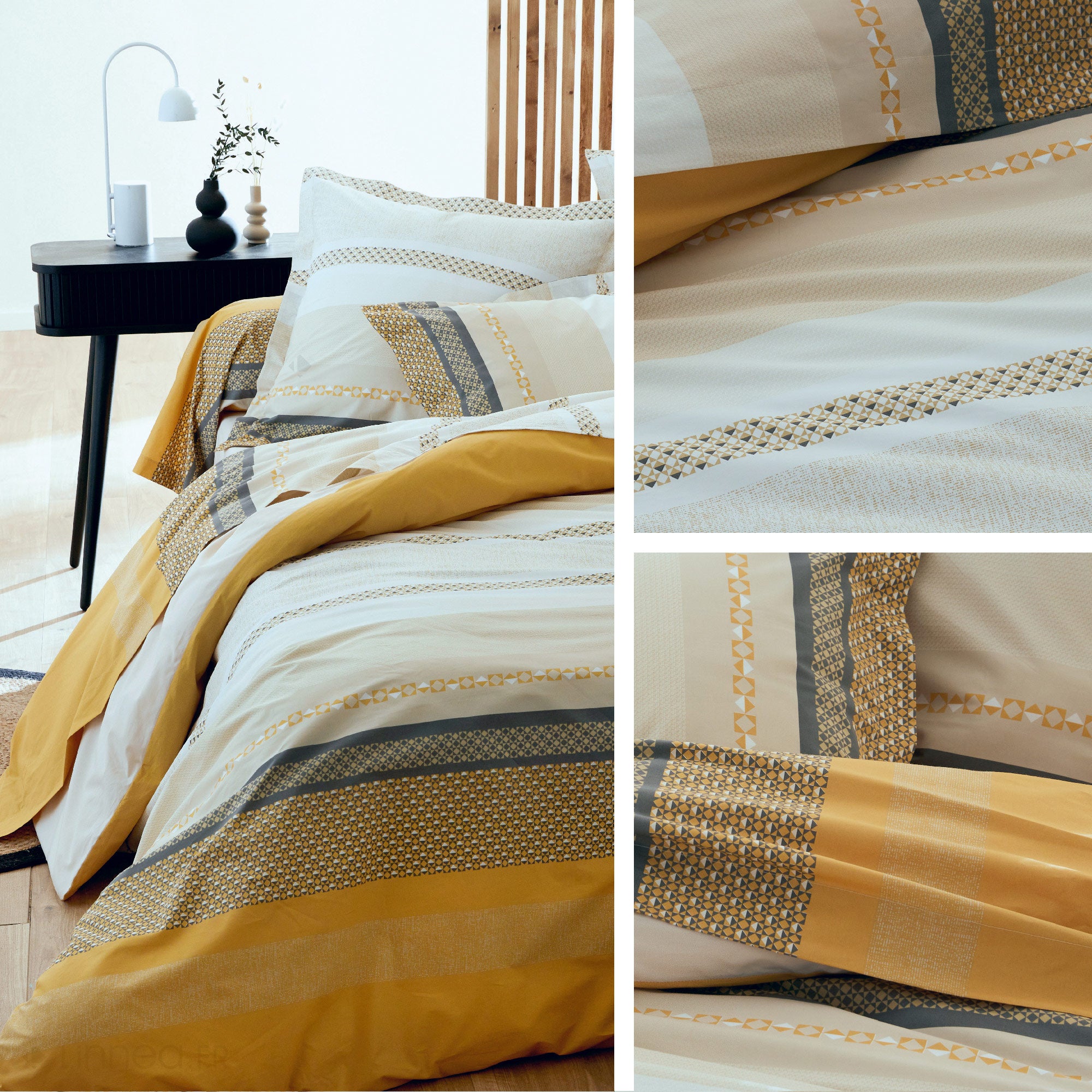 Taie d'oreiller 65x65 cm percale coton MARLOW Miel - 5