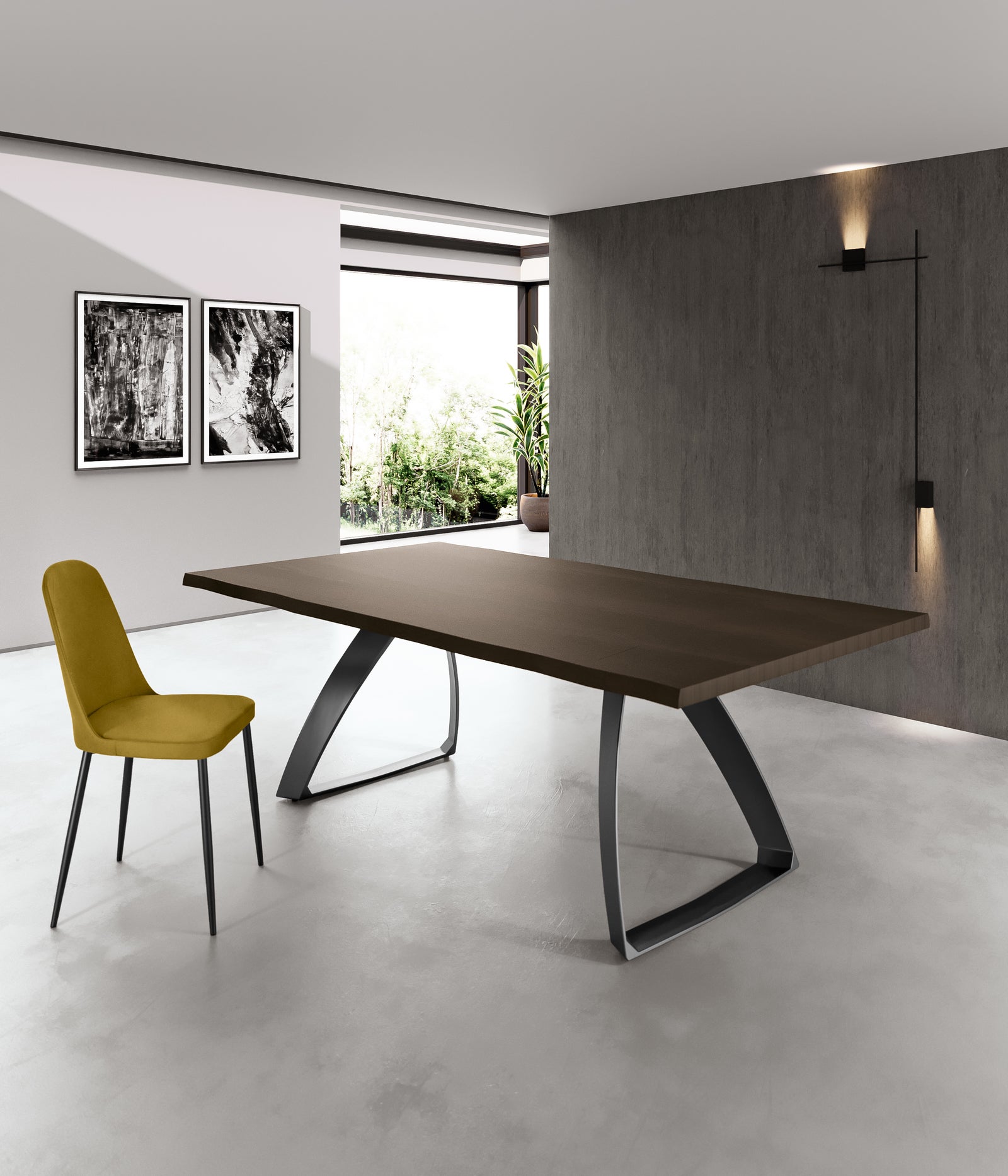 Bridge – Rozkładany stół (160/240 x 90 cm) z czarnego dębu poddanego obróbce cieplnej