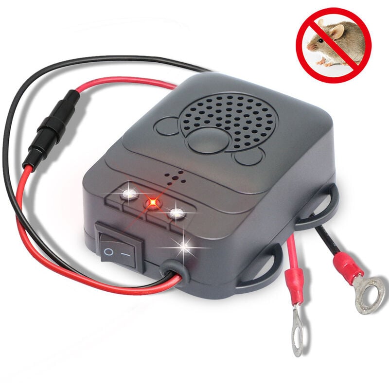 Ultrasonowy odstraszacz do samochodu, elektroniczny odstraszacz na kuny i szczury z lampami stroboskopowymi LED do samochodu, stodoły, kuchni
