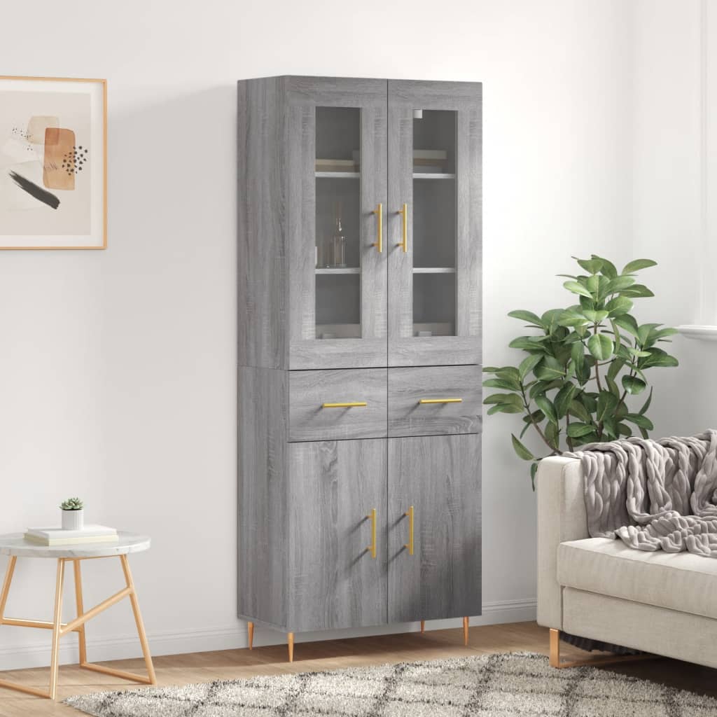 Credenza Moderna Buffet 120x40x120 Cm - MDF E Metallo Con Cantinetta E Ripiani Regolabili - 3
