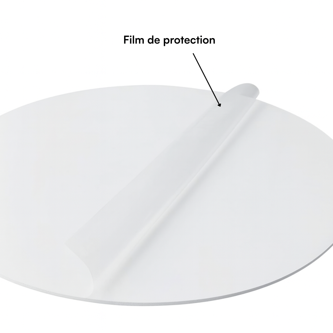 Plaque ronde en PVC blanc - Diamètre 1000 mm (100 cm) - Épaisseur 1mm - 4