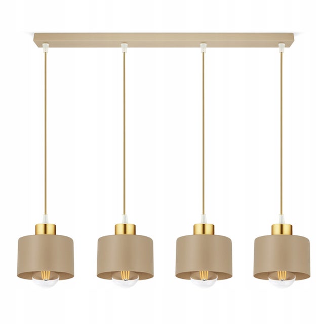 Lampa sufitowa wisząca żyrandol kaszmir ecru beżowa 485-BZ4 salon stół LED