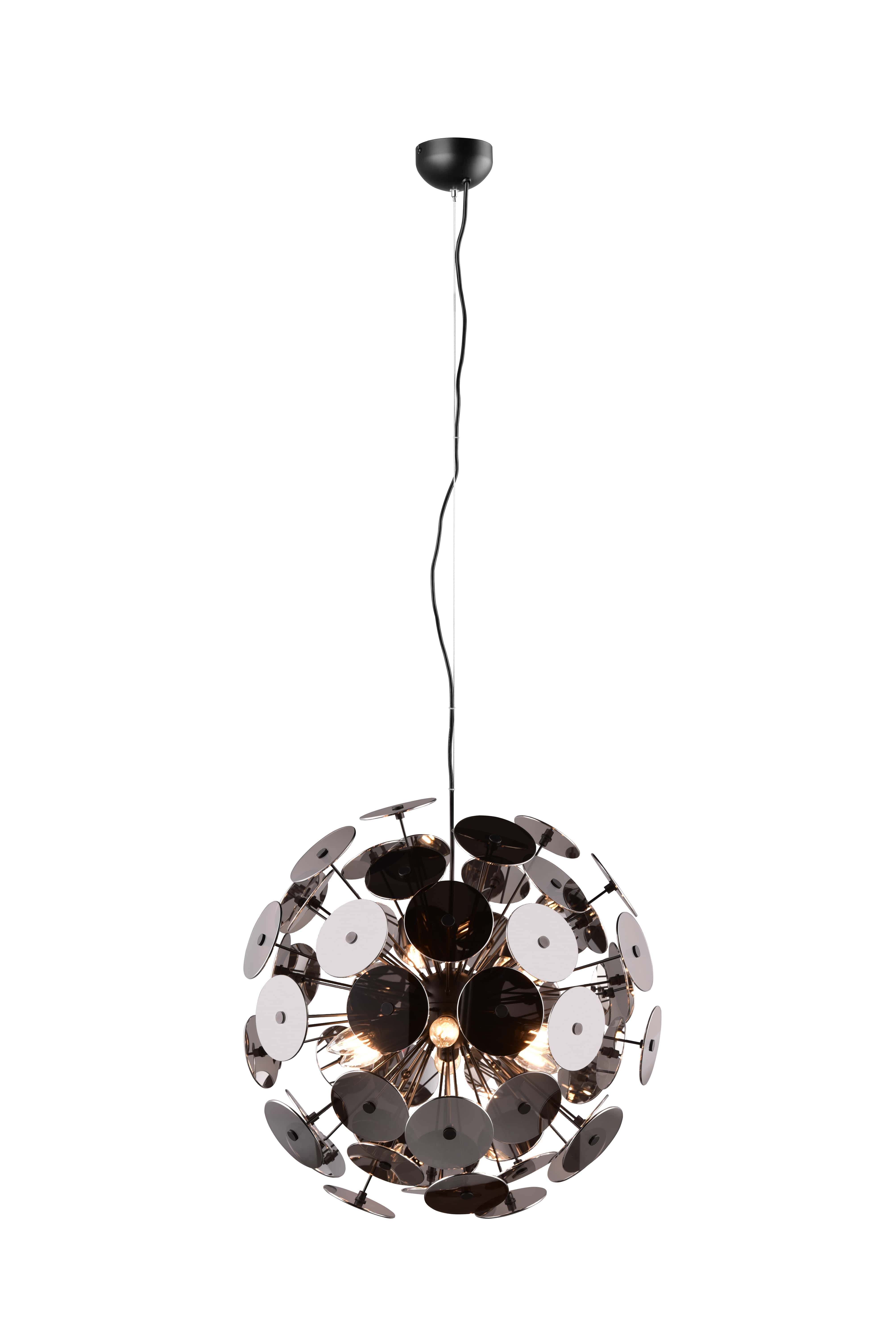 Lampa wisząca DISCALGO czarna 6xE14x40W szkło wym:150x54x54cm IP20 Trio